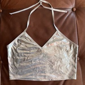 Silver crop top